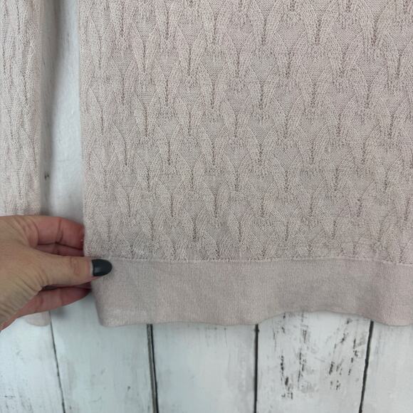 Classiques Entier Pink Hush Cashmere Textured Knit Sweater Pullover Size Medium - Picture 6 of 12